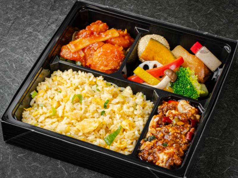 【選べるご飯】エビチリソースと本格麻婆豆腐御膳