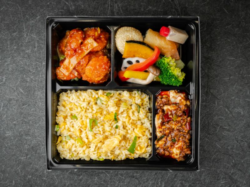 【選べるご飯】エビチリソースと本格麻婆豆腐御膳