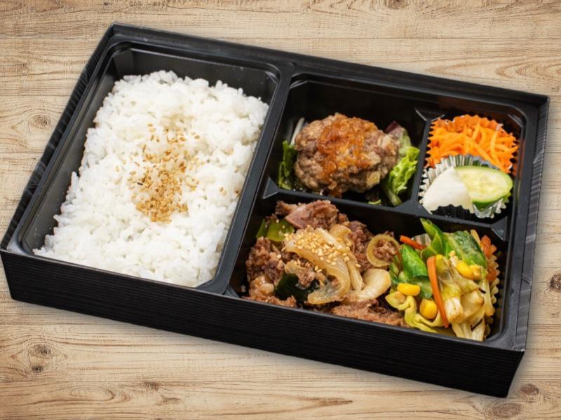 すき焼き牛しぐれ＆ハンバーグ弁当