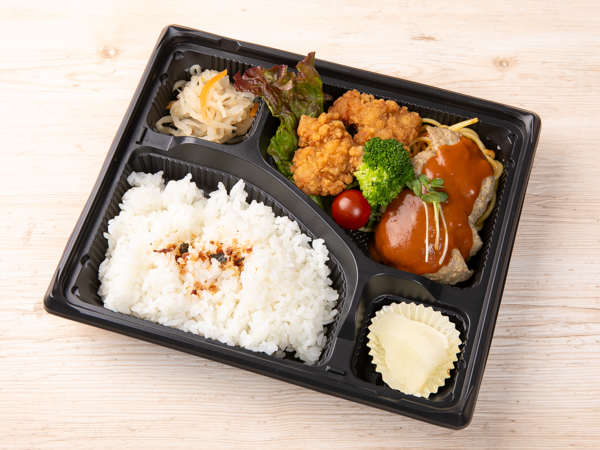 から揚げハンバーグ弁当