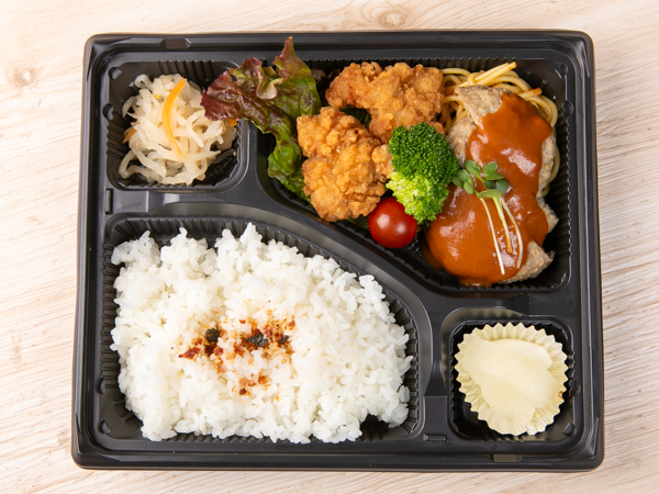 から揚げハンバーグ弁当