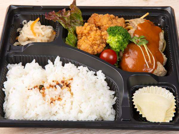 から揚げハンバーグ弁当