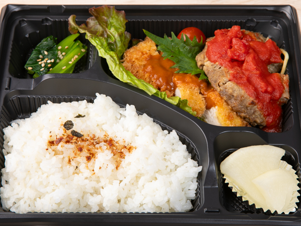豚ロースとんかつとハンバーグ弁当
