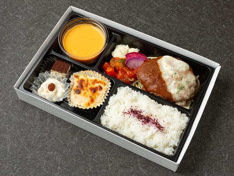 デミグラスソースハンバーグ＆ポタージュ弁当