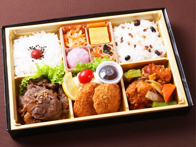 肉三昧（牛焼肉、ひれかつ、酢鶏）