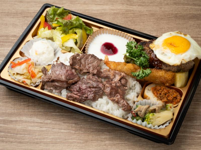 【肉の共演】厳選ハラミと手ごねハンバーグの醤油コンボ御膳
