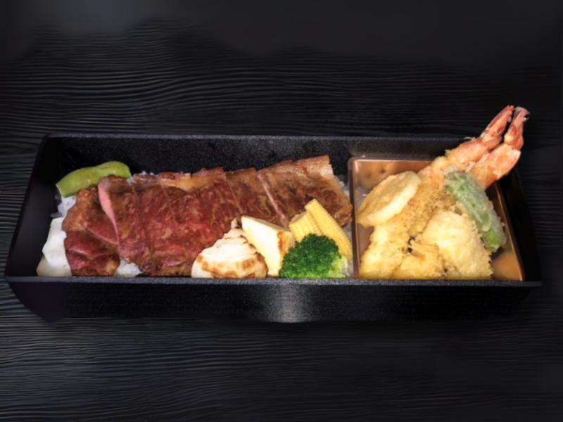 ステーキ重と天ぷら