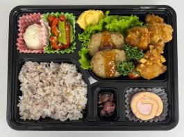 ハンバーグと唐揚げ弁当