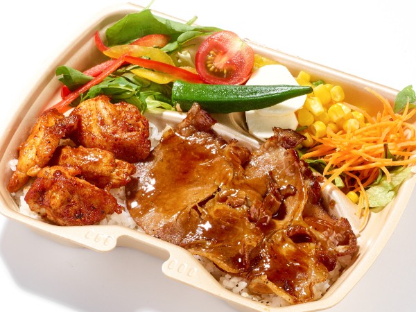 豚肩ロース 甘辛鶏肉弁当