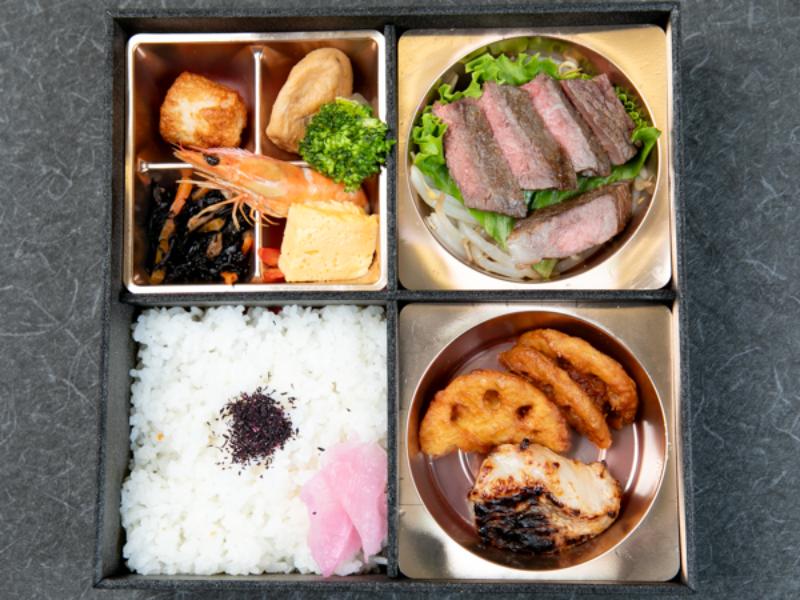 【お肉増量】希少部位のカイノミステーキと赤魚西京焼き御膳