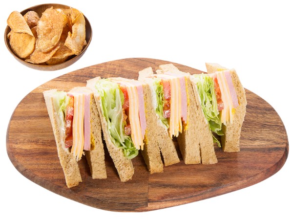 ハムとマーブルチーズのサンドイッチ（ポテトチップス付）
