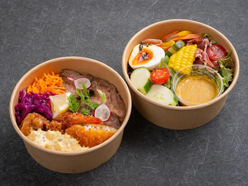 サラダボックス付き彩り2段弁当