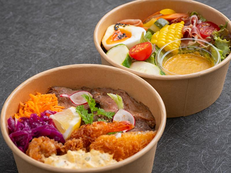 サラダボックス付き彩り2段弁当