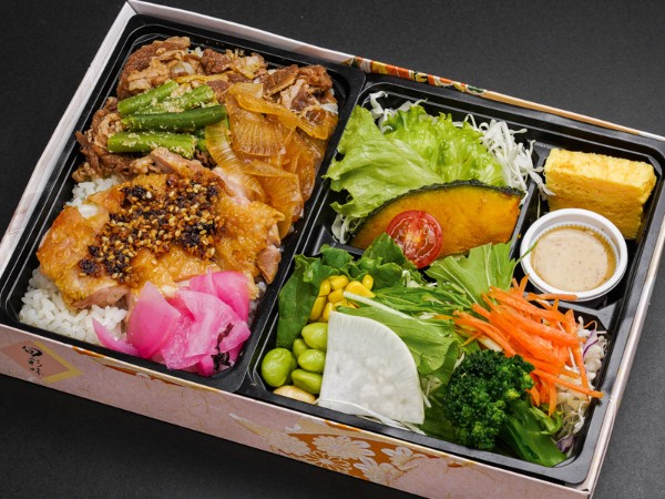 8品目サラダとチキンステーキ弁当