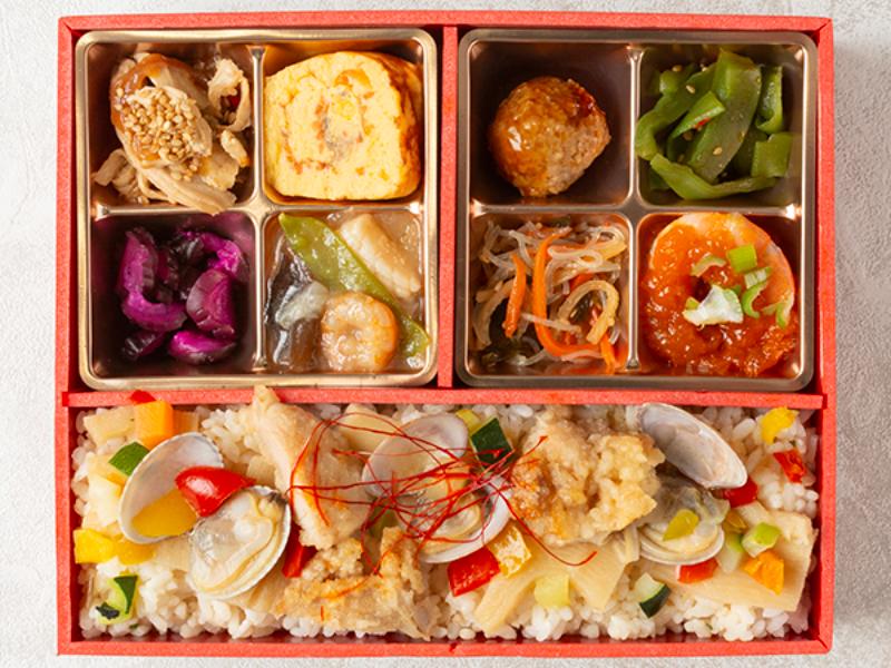 浅利と鶏飯のおかず満載弁当