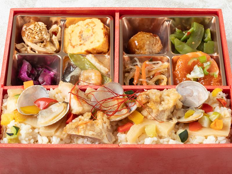 浅利と鶏飯のおかず満載弁当