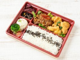 塩唐揚げと焼肉のコンビ弁当