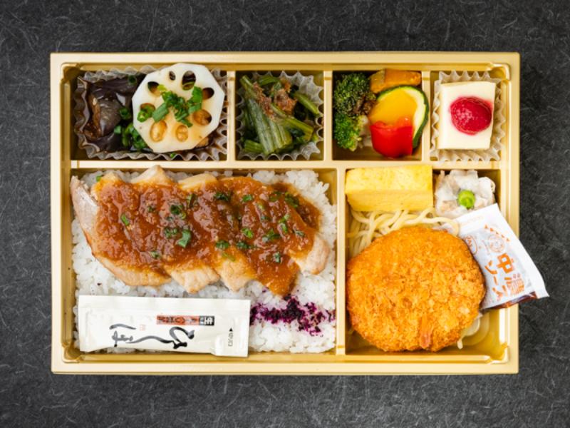 厚切豚ステーキ特製和風おろしソース＆カニクリームコロッケ御膳