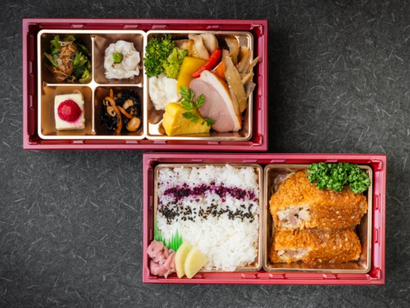 和牛和豚メンチカツ 2段御膳