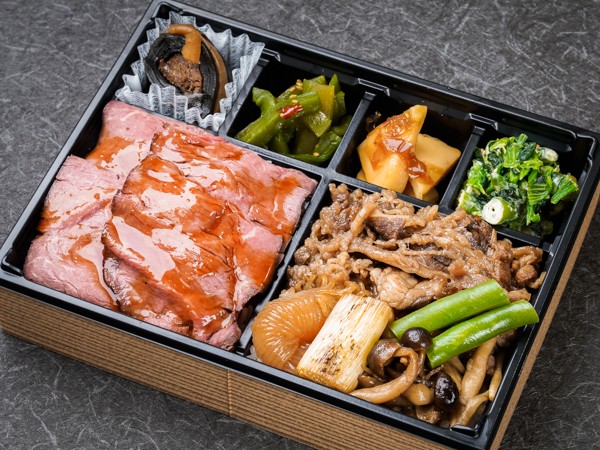 ローストビーフとすき焼きのお弁当