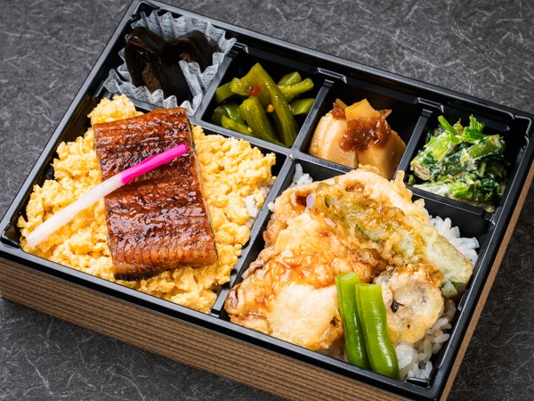 うな玉と天麩羅のお弁当