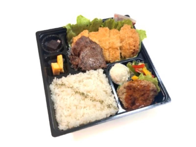 和牛100％ハンバーグと和牛焼肉＆熟成豚のロースとんかつ