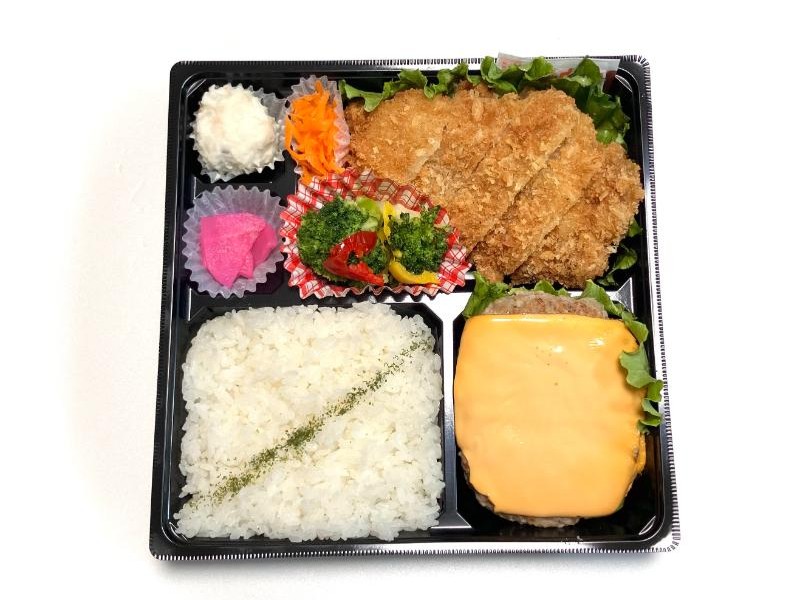 チーズハンバーグと熟成豚ロースとんかつ