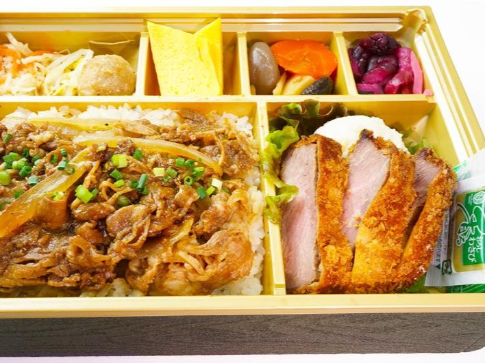 カルビと牛カツ御膳