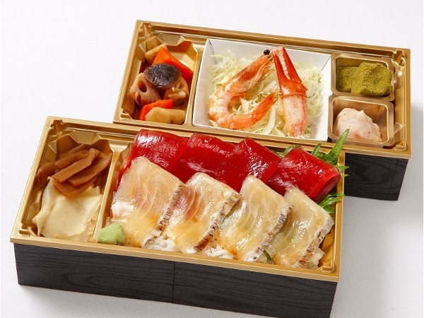 鯛と鮪の漬けの紅白二段重