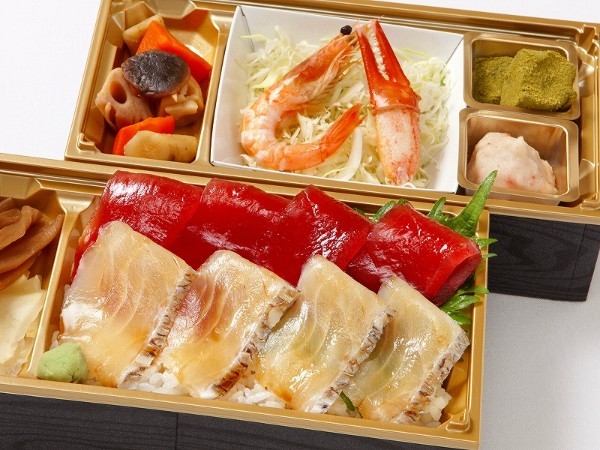 鯛と鮪の漬けの紅白二段重
