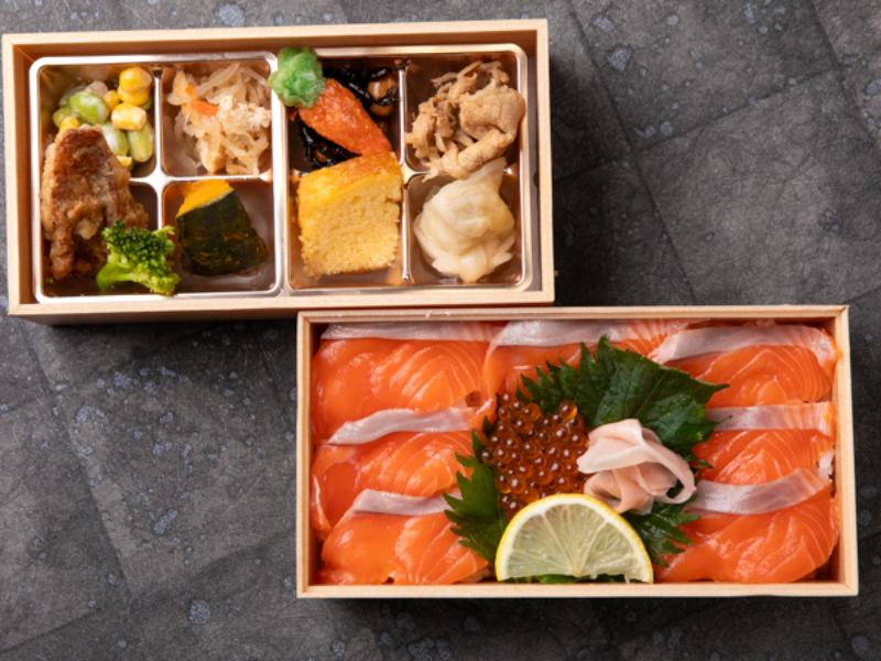 【南喜久の昆布〆】熟成サーモンといくらの2段重