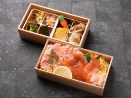 サーモン昆布〆とかにちらし御膳