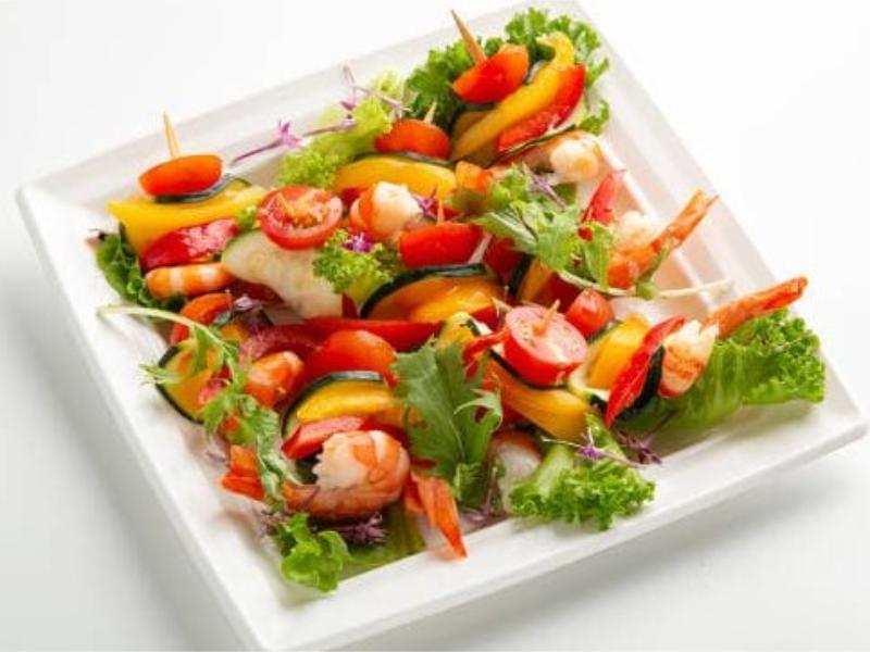 海老と野菜のメイプルマリネピンチョス