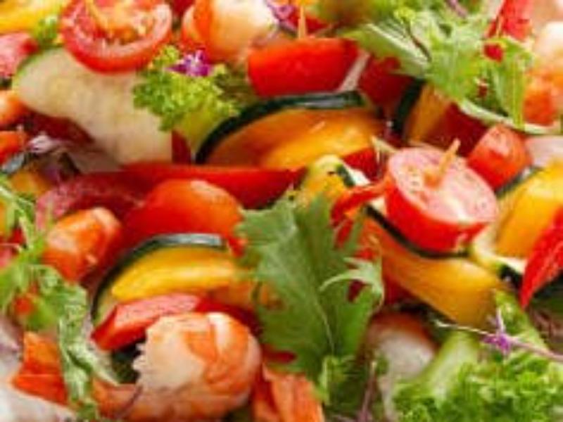 海老と野菜のメイプルマリネピンチョス