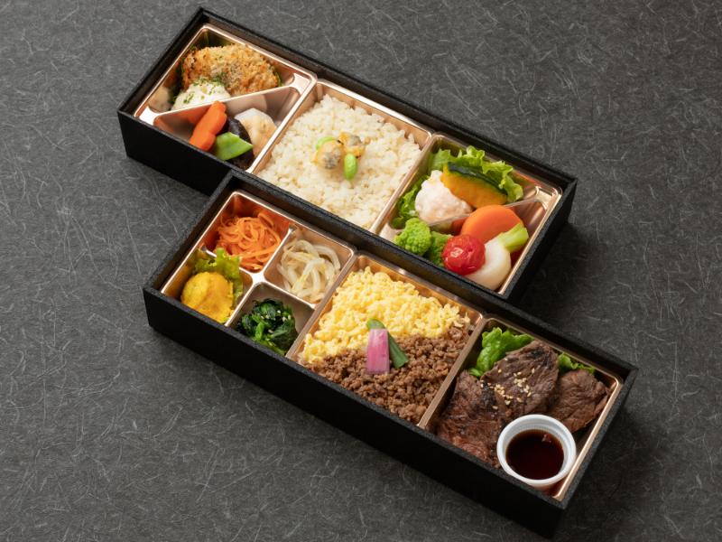 厚切りはらみ焼肉＆白身魚のフライ二段御膳