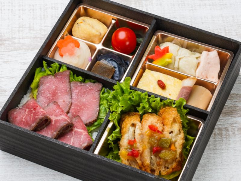 〜白身フライの甘酢あんかけ〜牛ロースト重とこだわり和惣菜 御膳