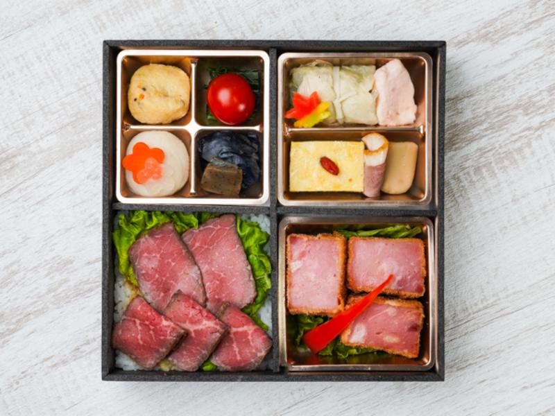 〜厚切りハムカツ〜牛ロースト重とこだわり和惣菜 御膳