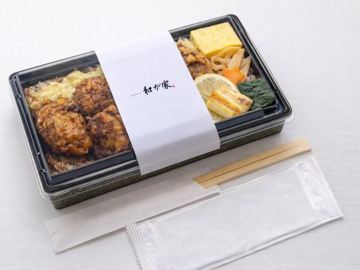 鶏の唐揚げと削り節の鰹節弁当
