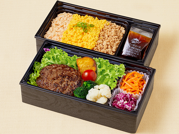 黒毛和牛とろけるはんばーぐ＆三色そぼろ御膳