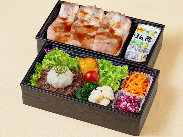 とろけるおろしはんばーぐ＆ローストビーフ御膳