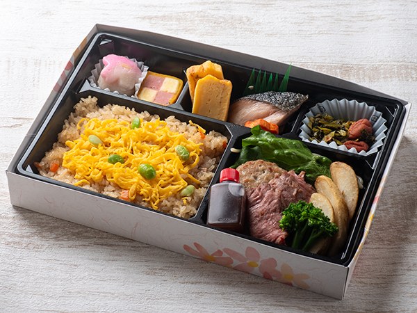博多かしわ飯とステーキ弁当