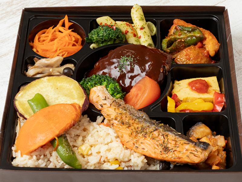牛デミグラスハンバーグ×鮭の香草焼き洋風ＤＸ弁当