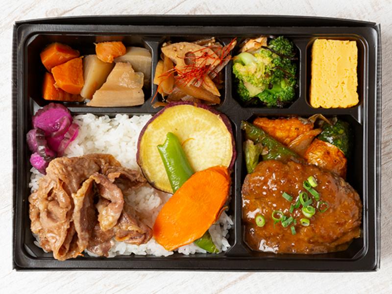 牛和風ハンバーグ×すき焼き和風弁当