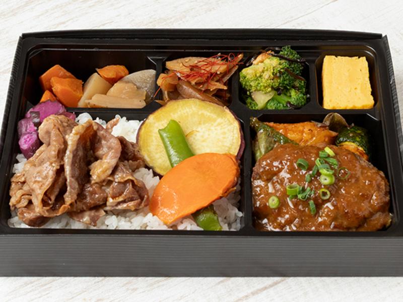 牛和風ハンバーグ×すき焼き和風弁当