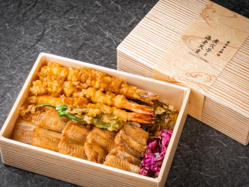 煮穴子と海老天重