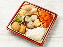 【華やか！】エビと玉子のチリソース＆焼売スクエア弁当