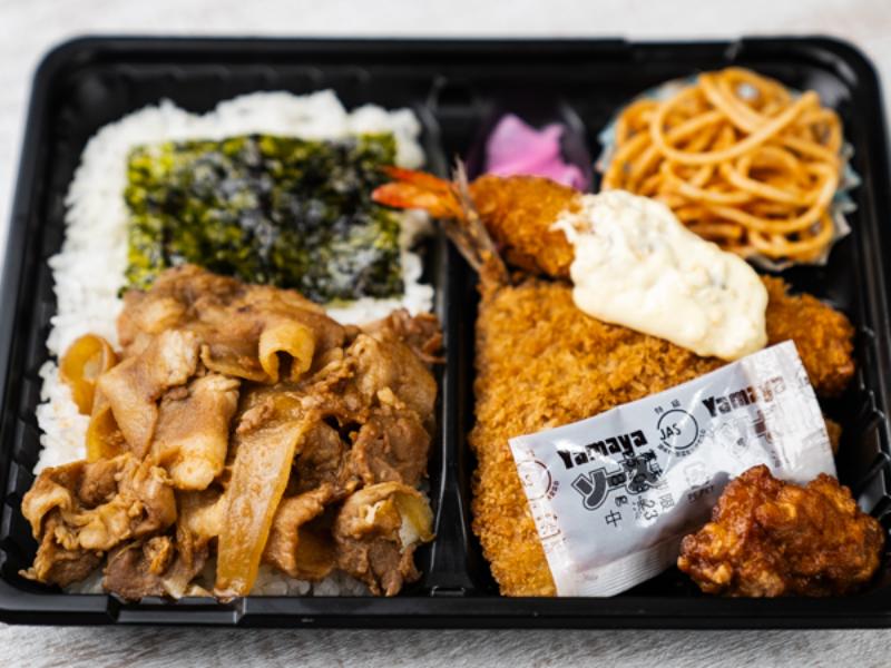 アジフライエビ焼肉弁当