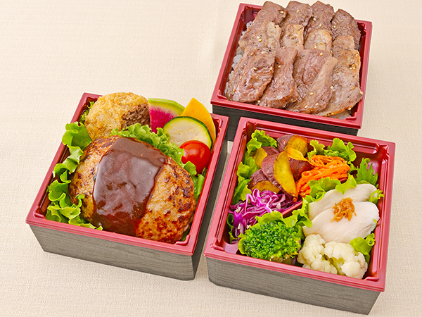 メンチカツ添え格之進ハンバーグと国産牛霜降り焼肉御膳～デミグラスソース～【～9月30日まで】