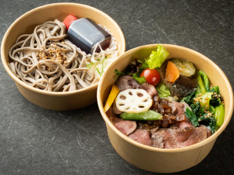 葡萄牛ローストビーフ弁当　ミニそば付き