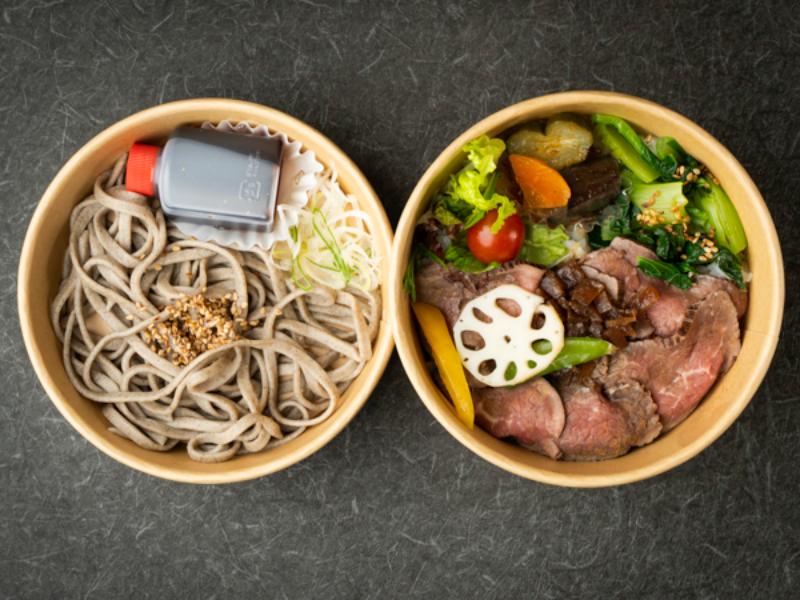 葡萄牛ローストビーフ弁当　ミニそば付き